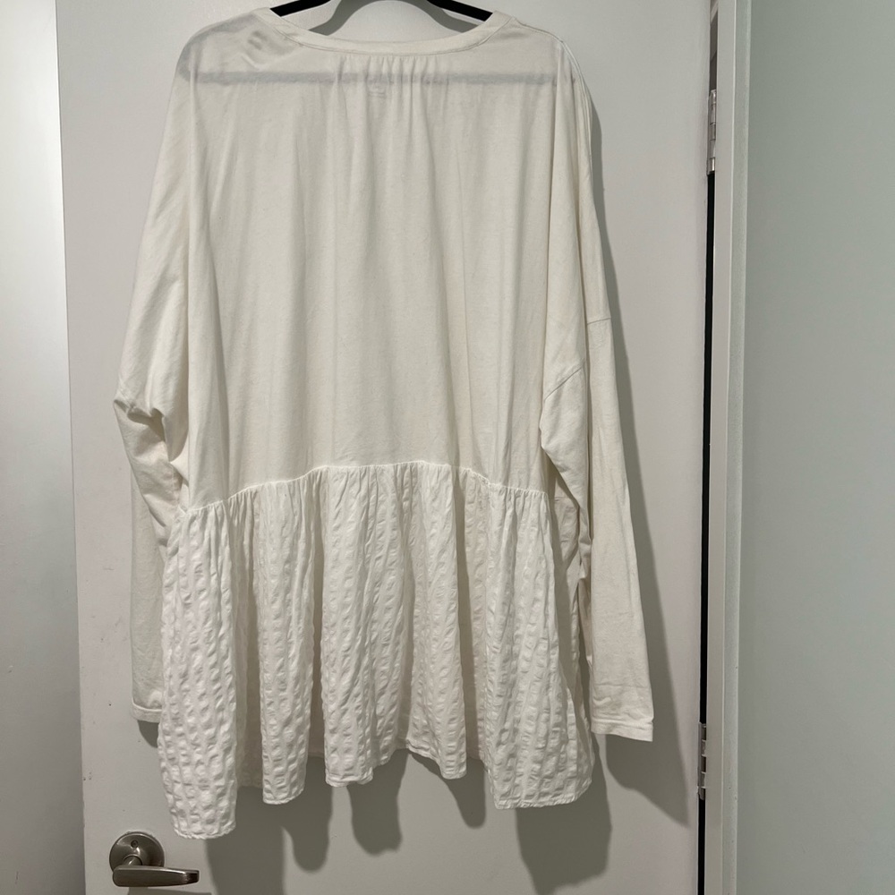 Pilcro White Long Sleeve Peasant-Style Tunic Top - Picture 5 of 5